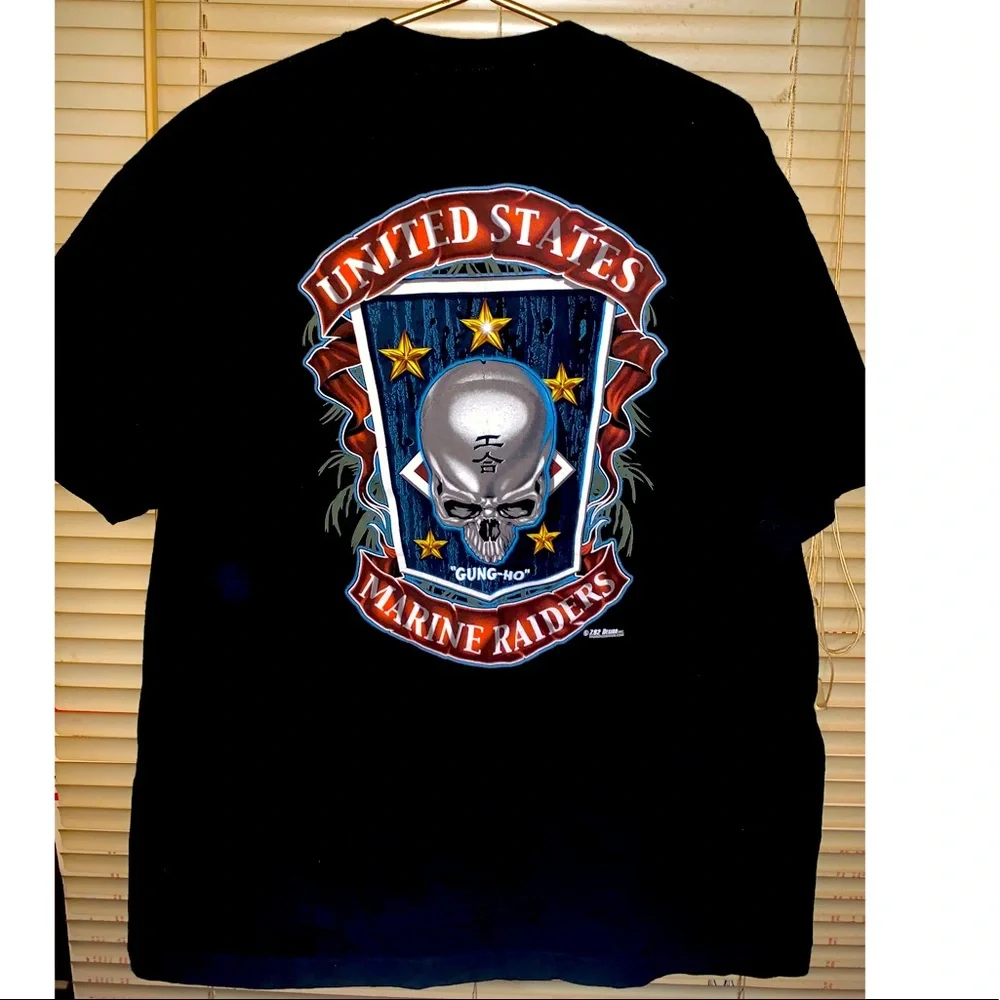 7.62 Design United States marine Raiders double-sided graphics T-shirt XL Skull - Picture 1 of 8